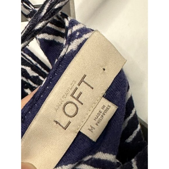 Loft Ladies Spaghetti Strap Blue/Black Maxi Beachy Style Long Dress Size Medium - Picture 6 of 6